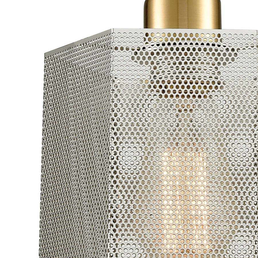 Atlas Lighting Compartir 6in 1-Light Mini Pendant | Satin Brass and Polished Nickel Metal | Kitchen Island & Dining Room | Model CL11567-BS