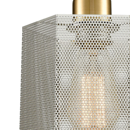 Atlas Lighting Compartir 6in 1-Light Mini Pendant | Satin Brass and Polished Nickel Metal | Kitchen Island & Dining Room | Model CL11567-BS