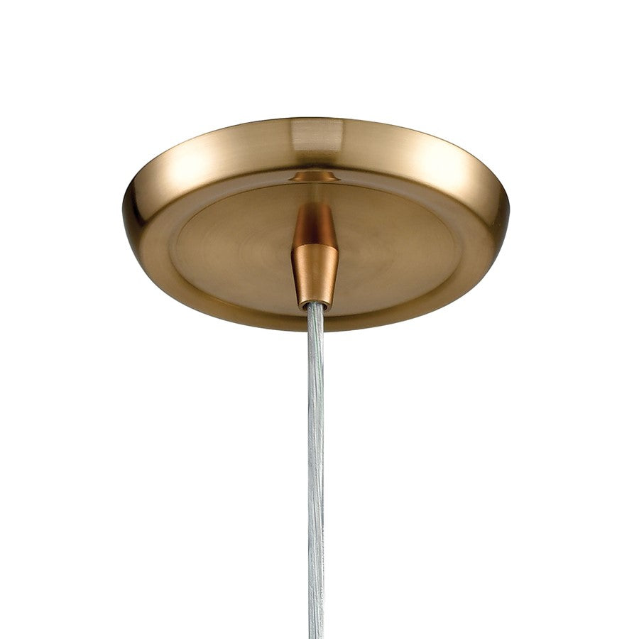 Atlas Lighting Compartir 6in 1-Light Mini Pendant | Satin Brass and Polished Nickel Metal | Kitchen Island & Dining Room | Model CL11567-BS