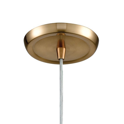 Atlas Lighting Compartir 6in 1-Light Mini Pendant | Satin Brass and Polished Nickel Metal | Kitchen Island & Dining Room | Model CL11567-BS