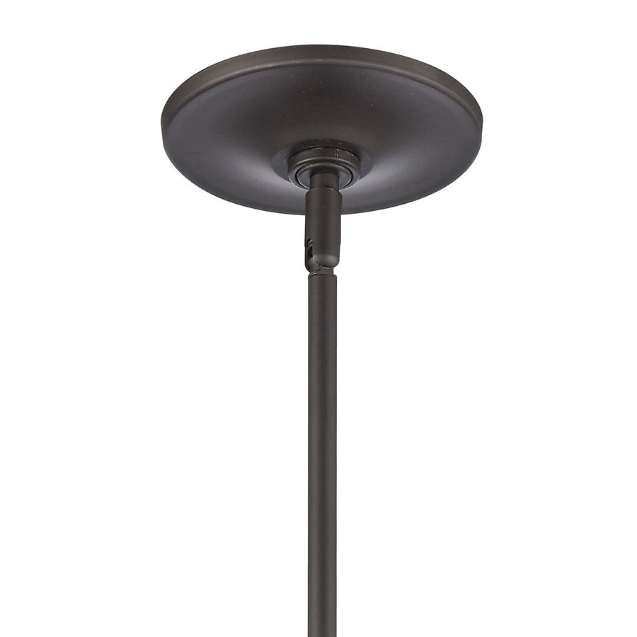 Atlas Lighting Connection 8in 1-Light Mini Pendant | Transitional Oil Rubbed Bronze and Clear Seeded Glass | Kitchen Island | Model CL11568-BZ