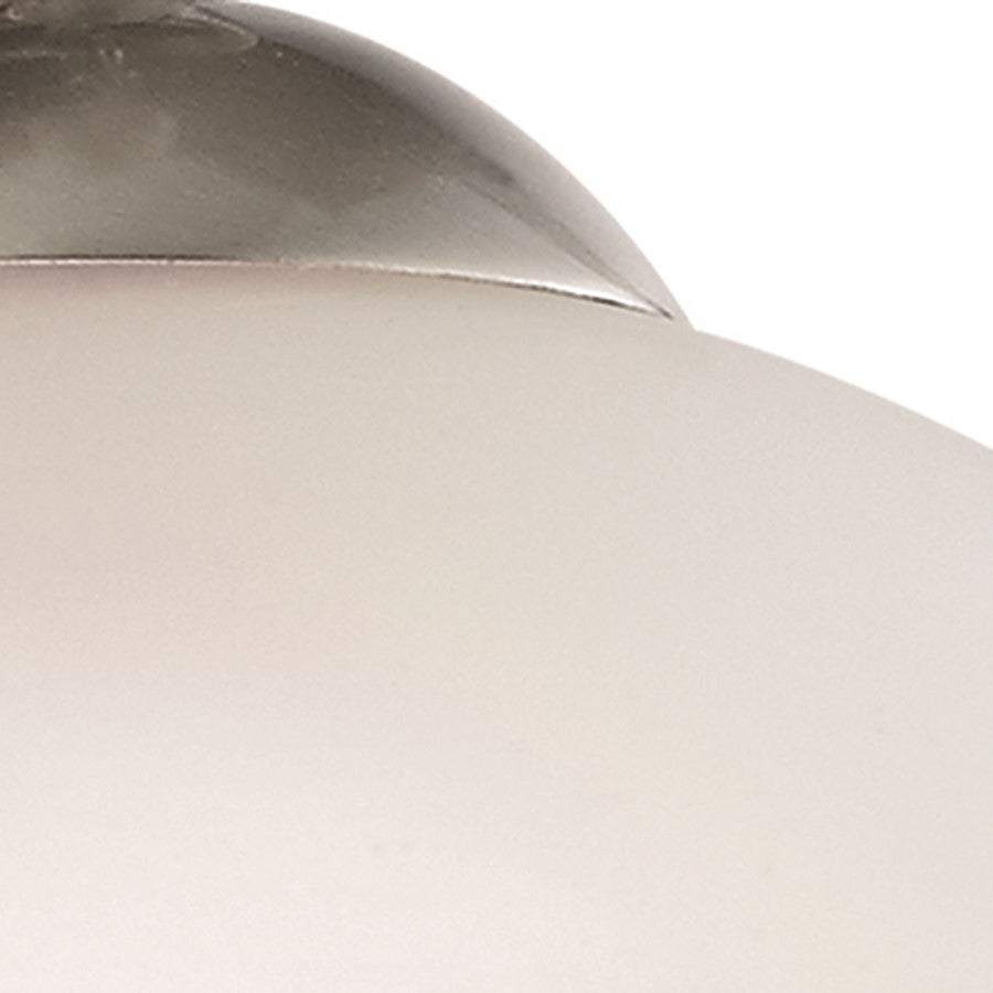 Atlas Lighting Conway 6in 1-Light Mini Pendant | Traditional Brushed Nickel and White Frosted Glass | Kitchen Island & Dining Room | Model CL11569-NK