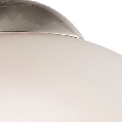 Atlas Lighting Conway 6in 1-Light Mini Pendant | Traditional Brushed Nickel and White Frosted Glass | Kitchen Island & Dining Room | Model CL11569-NK