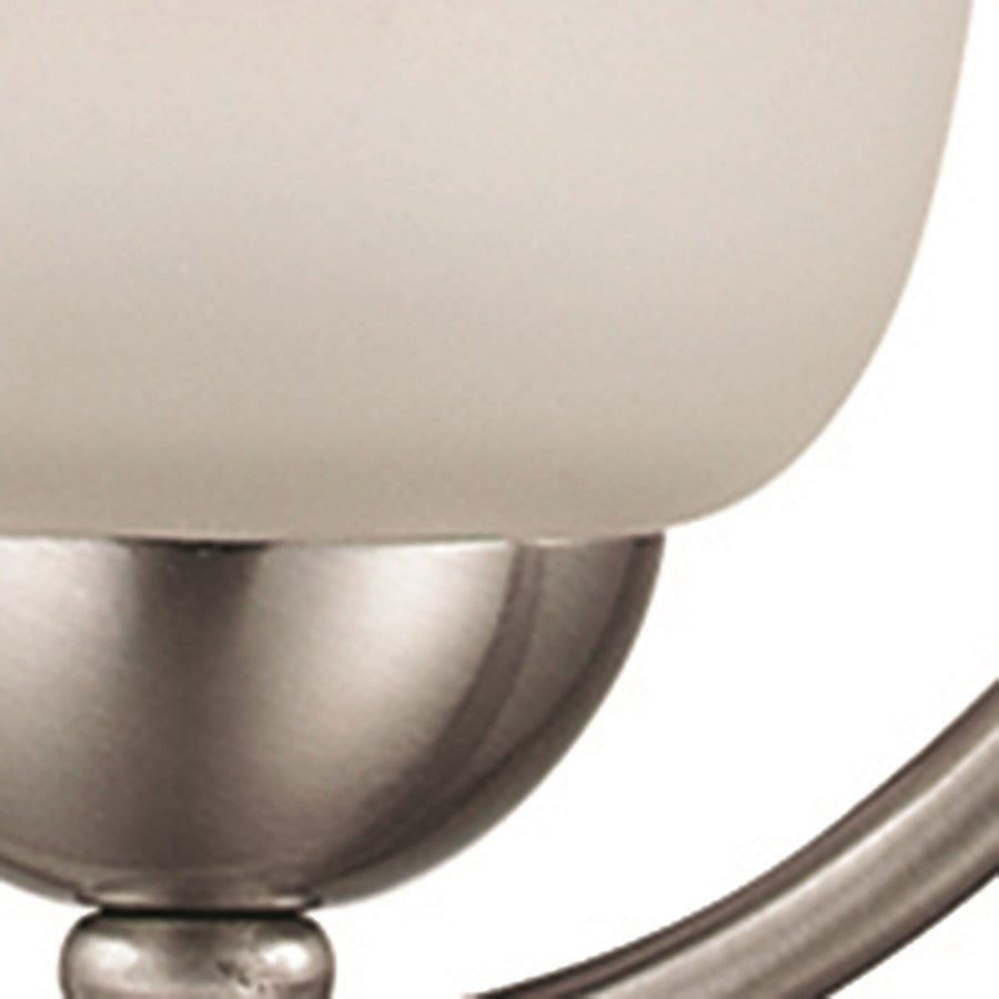Atlas Lighting Conway 8in 1-Light Mini Pendant | Traditional Brushed Nickel and White Frosted Glass | Kitchen Island & Dining Room | Model CL11570-NK