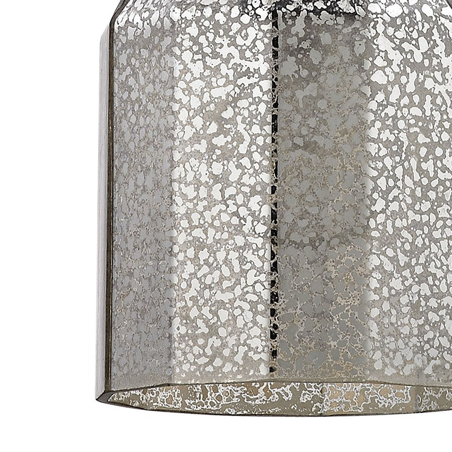 Atlas Lighting Danica 5in 1-Light Mini Pendant | Transitional Oil Rubbed Bronze and Silver Mercury Glass | Kitchen Island & Dining | Model CL11572-BZ
