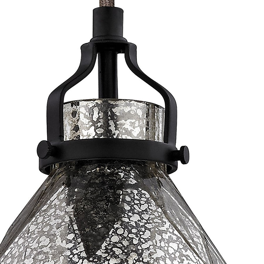 Atlas Lighting Danica 5in 1-Light Mini Pendant | Transitional Oil Rubbed Bronze and Silver Mercury Glass | Kitchen Island & Dining | Model CL11572-BZ