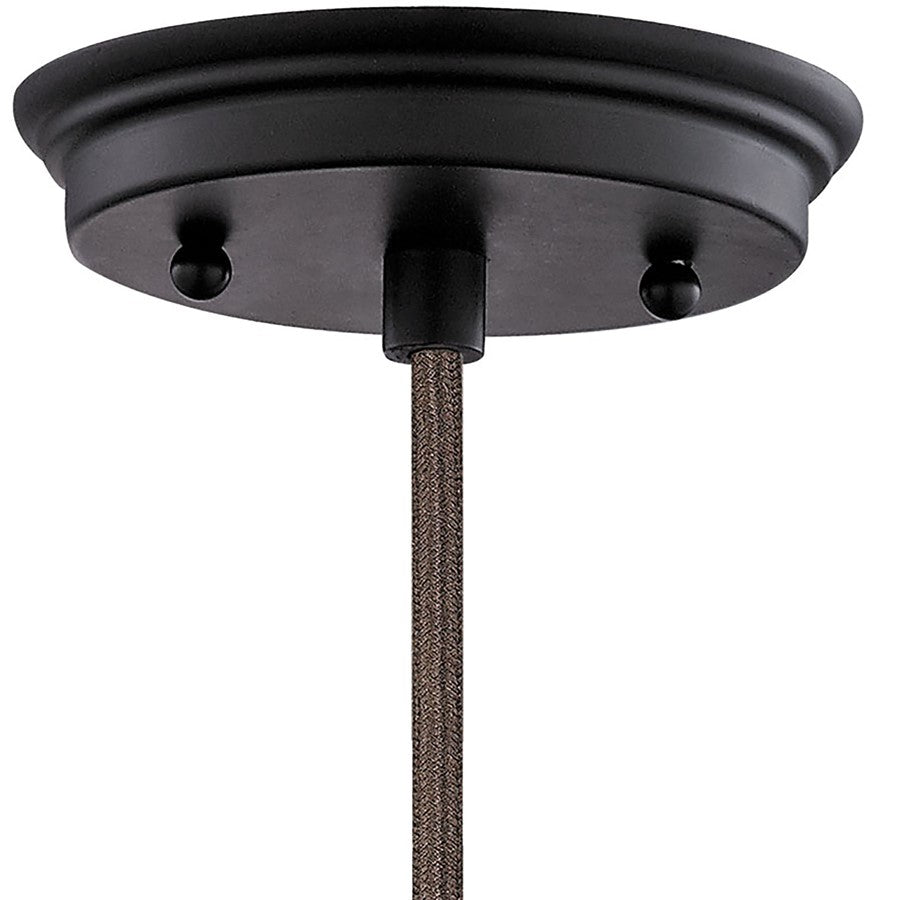 Atlas Lighting Danica 5in 1-Light Mini Pendant | Transitional Oil Rubbed Bronze and Silver Mercury Glass | Kitchen Island & Dining | Model CL11572-BZ