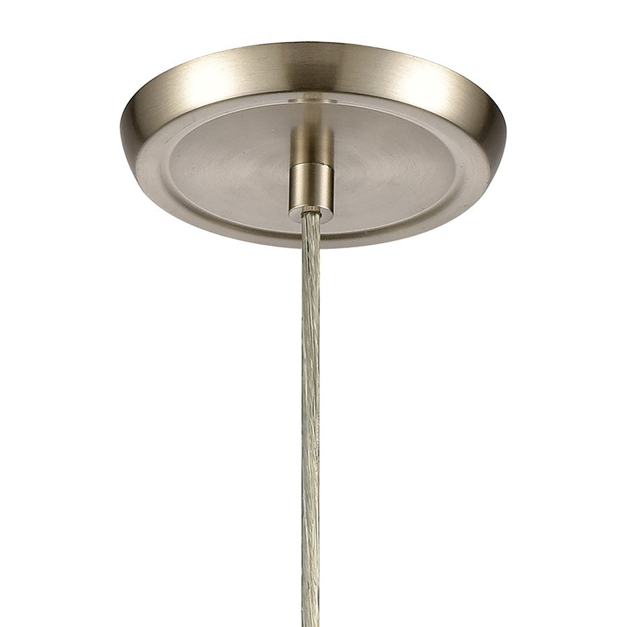 Atlas Lighting Ebbtide 6in 1-Light Mini Pendant | Modern Aqua Blue Glass and Satin Nickel | Kitchen Island & Dining Room | Model CL11576-BL