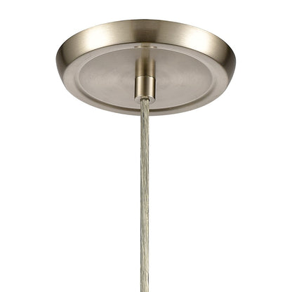 Atlas Lighting Ebbtide 6in 1-Light Mini Pendant | Modern Aqua Blue Glass and Satin Nickel | Kitchen Island & Dining Room | Model CL11576-BL