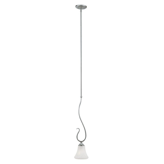 Atlas Lighting Ellipse 6in 1-Light Mini Pendant | Traditional Brushed Nickel and White Frosted Glass | Kitchen Island & Dining | Model CL11577-NK
