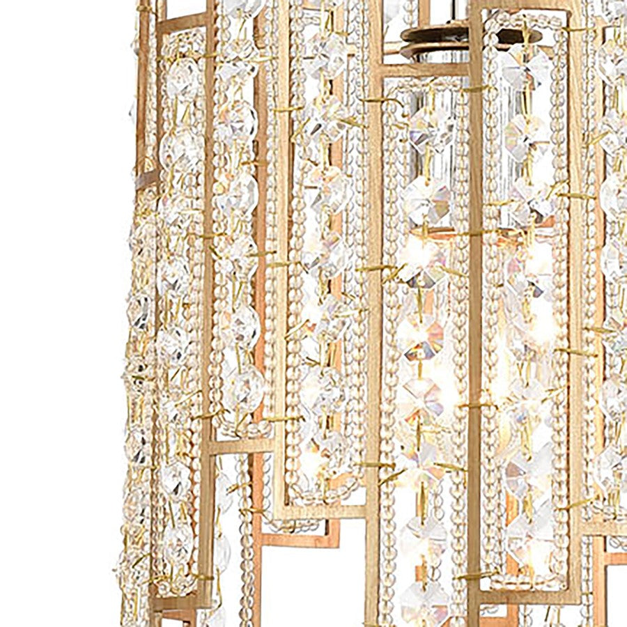 Atlas Lighting Equilibrium 8in 1-Light Mini Pendant | Matte Gold and Polished Chrome Metal | Kitchen Island & Dining Room | Model CL11580-GD