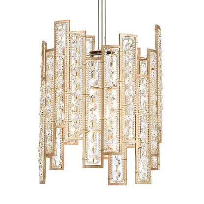 Atlas Lighting Equilibrium 8in 1-Light Mini Pendant | Matte Gold and Polished Chrome Metal | Kitchen Island & Dining Room | Model CL11580-GD