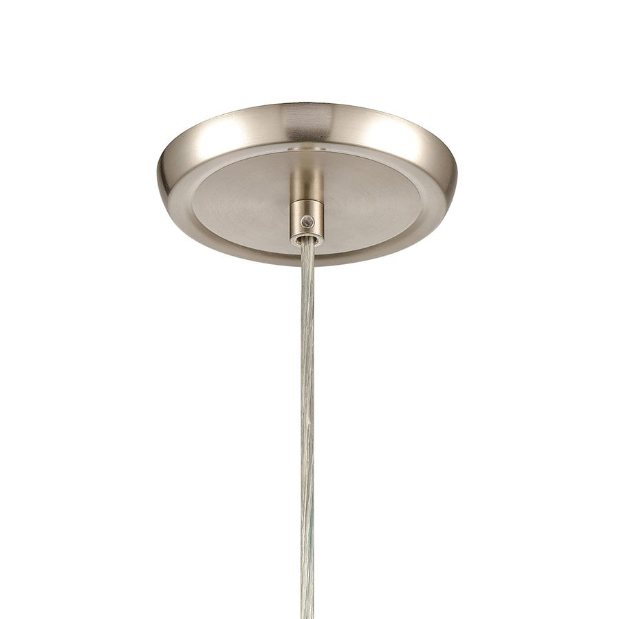Atlas Lighting Evening Sky 5in 1-Light Mini Pendant | Seafoam Green and Blue Glass with Satin Nickel | Kitchen Island & Dining | Model CL11582-GN