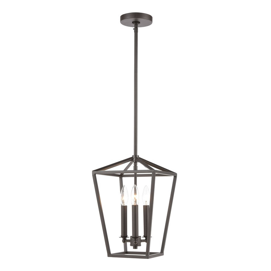 Atlas Lighting Fairfax 9in 3-Light Mini Pendant | Transitional Oil Rubbed Bronze Metal | Kitchen Island & Dining Room | Model CL11583-BZ