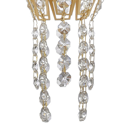 Atlas Lighting Fantania 8in 2-Light Mini Pendant | Traditional Gold and Clear Crystal | Kitchen Island & Dining Room | 8 x 8 x 9 in | Model CL11584-GD