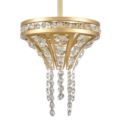 Atlas Lighting Fantania 8in 2-Light Mini Pendant | Traditional Gold and Clear Crystal | Kitchen Island & Dining Room | 8 x 8 x 9 in | Model CL11584-GD