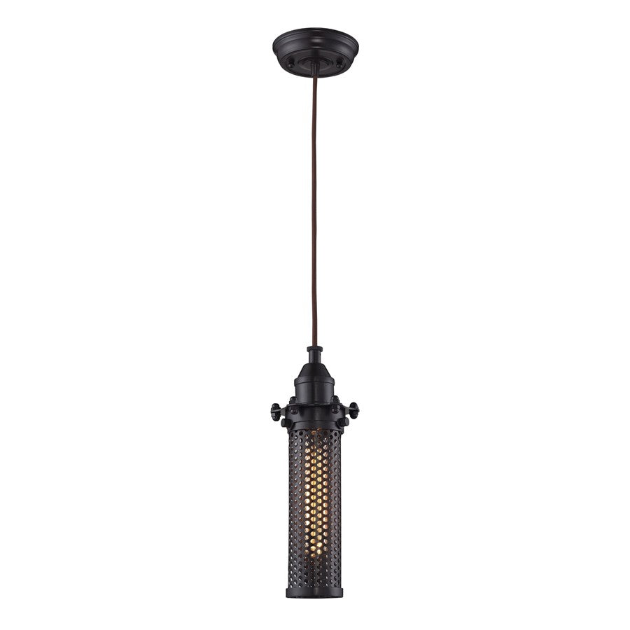 Atlas Lighting Fulton 4in 1-Light Pendant | Transitional Oil Rubbed Bronze Metal | Kitchen Island & Dining Room | 4 x 4 x 11 in | Model CL11590-BZ1