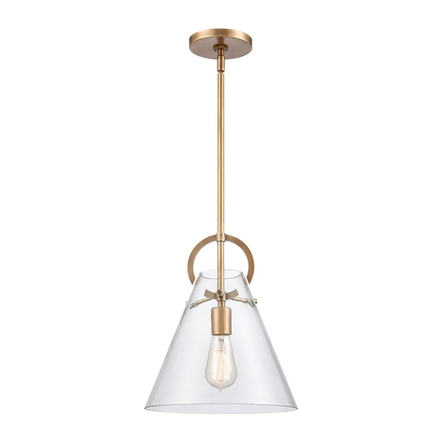 Atlas Lighting Gabby 11in 1-Light Mini Pendant | Modern Brass and Clear Glass | Kitchen Island & Dining Room | 11 x 11 x 14 in | Model CL11592-BS