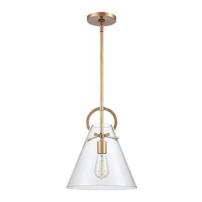 Atlas Lighting Gabby 11in 1-Light Mini Pendant | Modern Brass and Clear Glass | Kitchen Island & Dining Room | 11 x 11 x 14 in | Model CL11592-BS