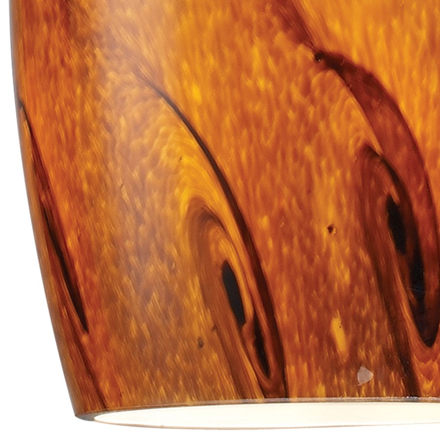 Atlas Lighting Galaxy 5in 1-Light Pendant | Transitional Satin Nickel and Brown Glass | Kitchen Island & Dining Room | 5 x 5 x 9 in | Model CL11593-BN