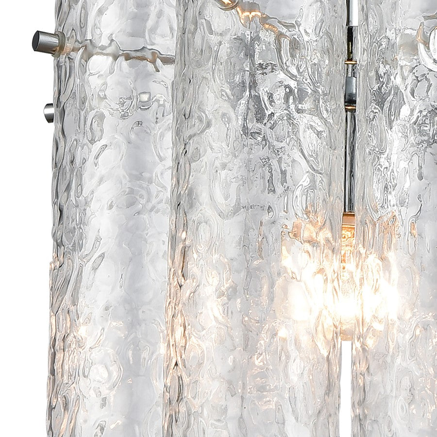 Atlas Lighting Glass Symphony 10in 1-Light Mini Pendant | Modern Polished Chrome and Clear Glass | Kitchen Island & Dining Room | Model CL11597-CH