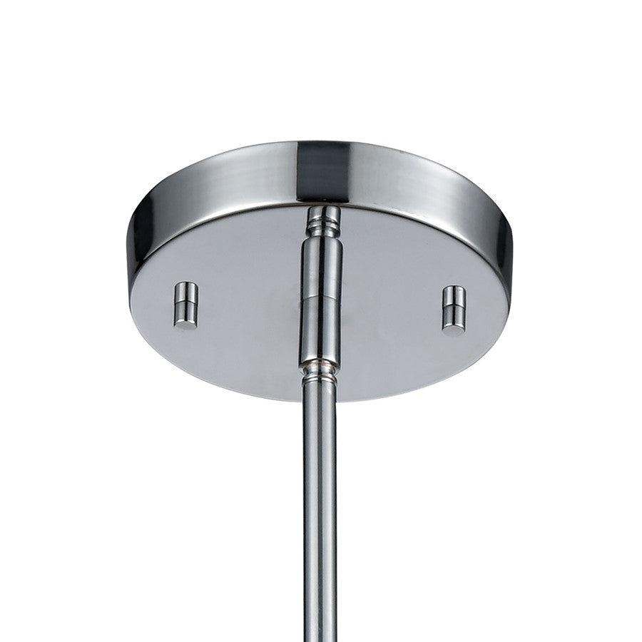 Atlas Lighting Glass Symphony 10in 1-Light Mini Pendant | Modern Polished Chrome and Clear Glass | Kitchen Island & Dining Room | Model CL11597-CH