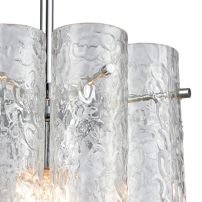 Atlas Lighting Glass Symphony 10in 1-Light Mini Pendant | Modern Polished Chrome and Clear Glass | Kitchen Island & Dining Room | Model CL11597-CH