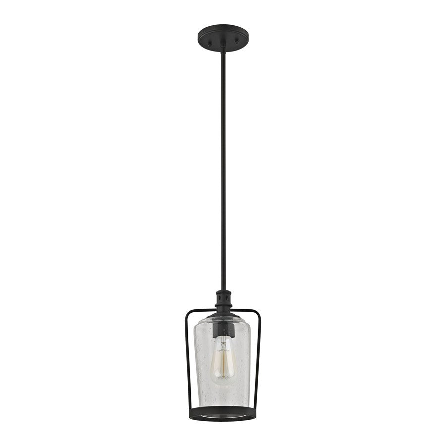 Atlas Lighting Hamel 7in 1-Light Mini Pendant | Transitional Oil Rubbed Bronze and Seeded Glass | Kitchen Island & Dining Room | Model CL11601-BZ
