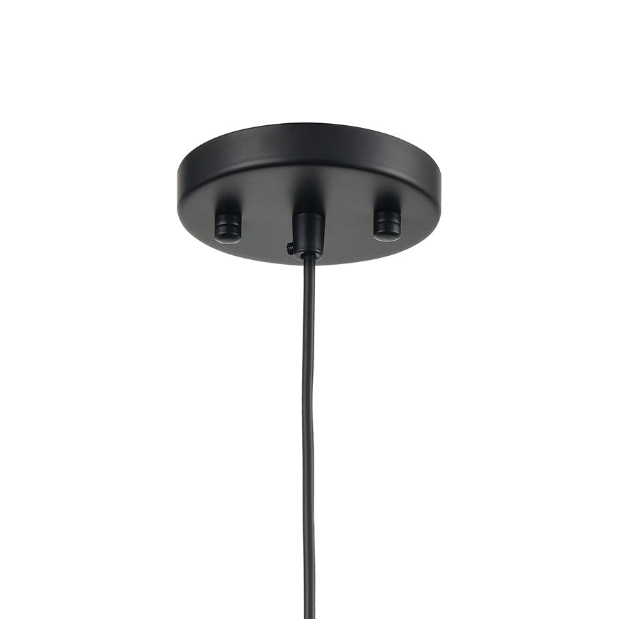 Atlas Lighting Heathrow 8in 1-Light Mini Pendant | Transitional Matte Black and Satin Brass | Kitchen Island & Dining Room | Model CL11608-BK