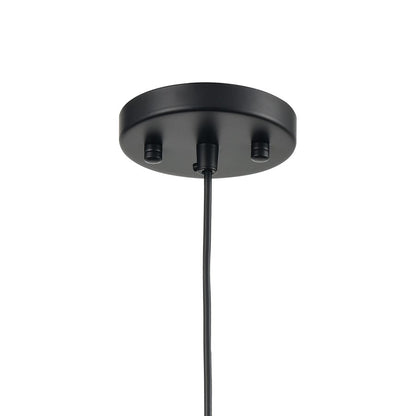 Atlas Lighting Heathrow 8in 1-Light Mini Pendant | Transitional Matte Black and Satin Brass | Kitchen Island & Dining Room | Model CL11608-BK