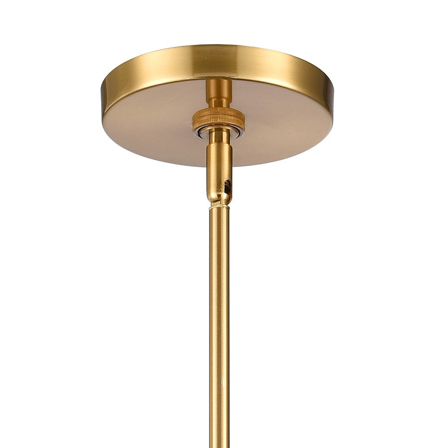 Atlas Lighting Ice Blocks 6in 1-Light Mini Pendant | Modern Satin Brass and White Frosted Glass | Kitchen Island & Dining Room | Model CL11609-BS