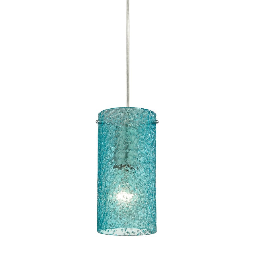 Atlas Lighting Ice Fragments 5" 1Lt Pendant, Nickel/Aqua Glass - CL11610-BL2