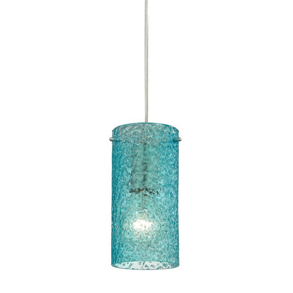 Atlas Lighting Ice Fragments 5" 1Lt Pendant, Nickel/Aqua Glass - CL11610-BL2