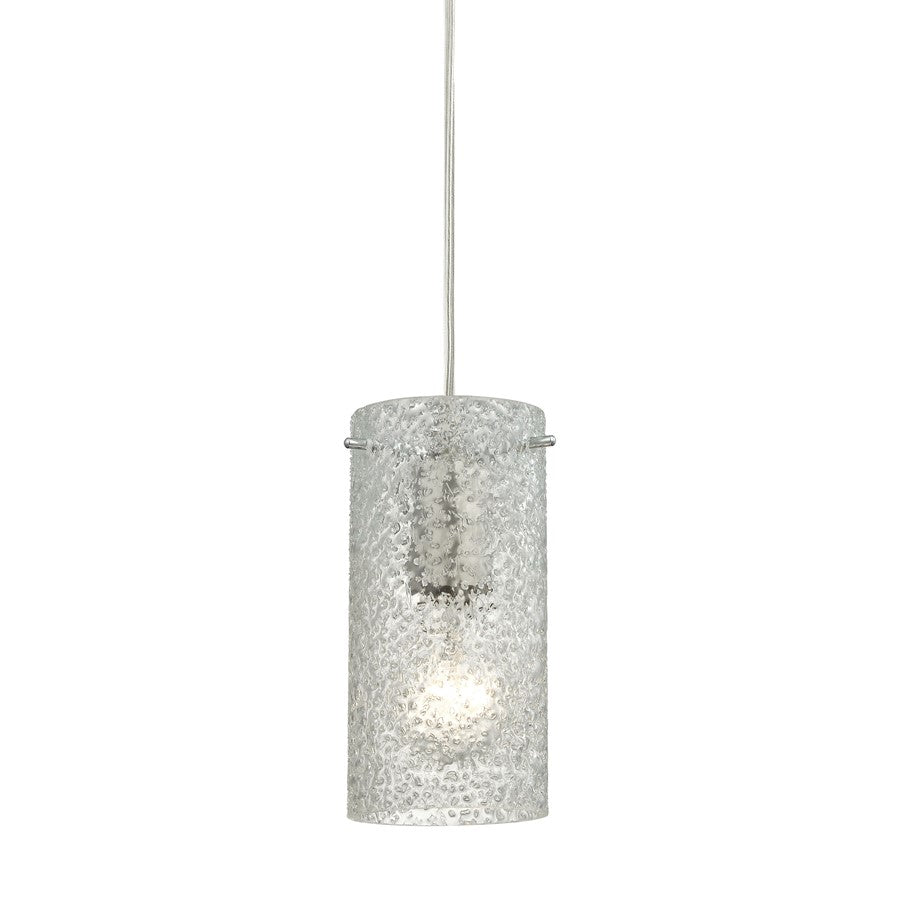 Atlas Lighting Ice Fragments 5in 1-Light Mini Pendant | Transitional Satin Nickel and Clear Glass | Kitchen Island & Dining Room | Model CL11611-CL
