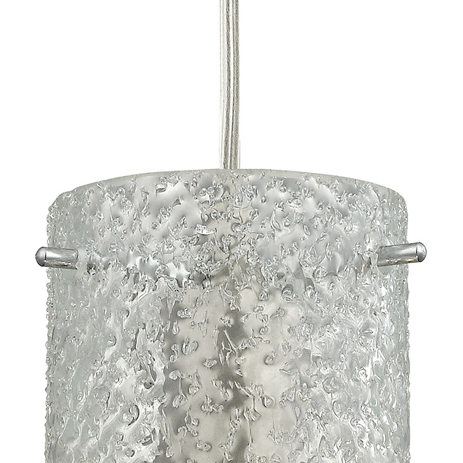 Atlas Lighting Ice Fragments 5in 1-Light Mini Pendant | Transitional Satin Nickel and Clear Glass | Kitchen Island & Dining Room | Model CL11611-CL
