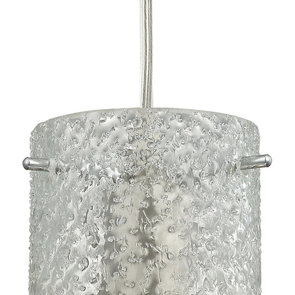 Atlas Lighting Ice Fragments 5in 1-Light Mini Pendant | Transitional Satin Nickel and Clear Glass | Kitchen Island & Dining Room | Model CL11611-CL