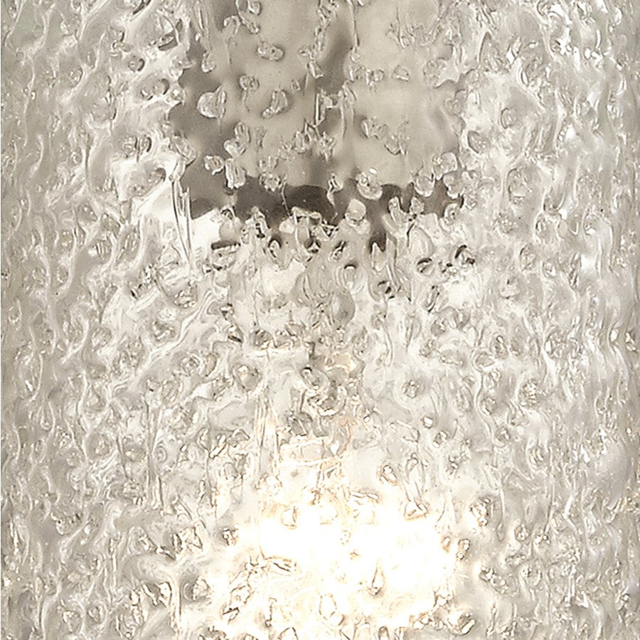Atlas Lighting Ice Fragments 5in 1-Light Mini Pendant | Transitional Satin Nickel and Clear Glass | Kitchen Island & Dining Room | Model CL11611-CL
