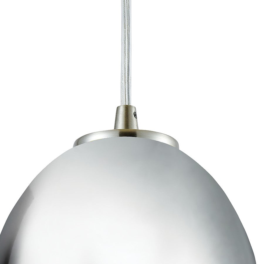Atlas Lighting Illusions 5in 1-Light Pendant | Modern Multicolor Glass and Satin Nickel | Kitchen Island & Dining Room | Model CL11613-MU