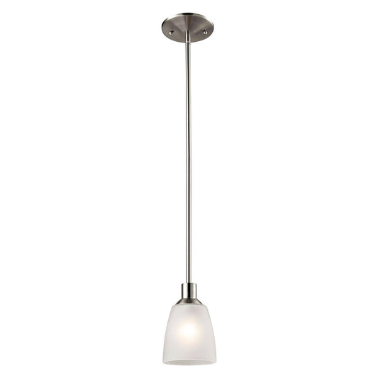 Atlas Lighting Jackson 4in 1-Light Mini Pendant | Transitional Brushed Nickel and Frosted Glass | Kitchen Island & Dining Room | Model CL11614-NK