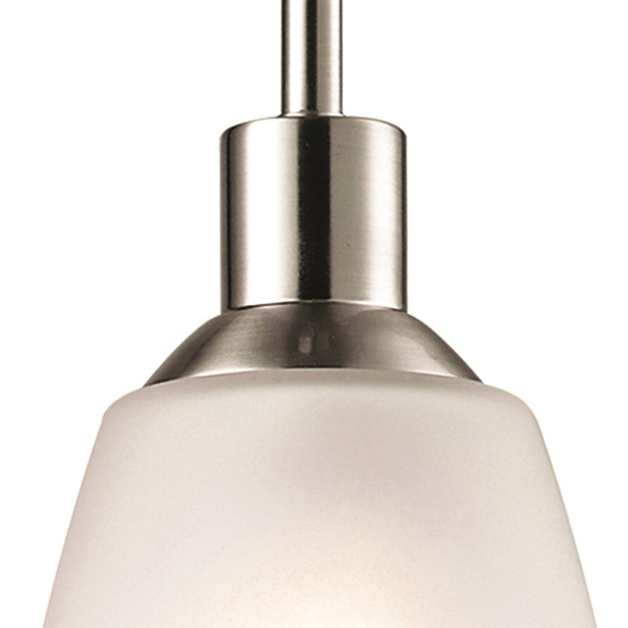 Atlas Lighting Jackson 4in 1-Light Mini Pendant | Transitional Brushed Nickel and Frosted Glass | Kitchen Island & Dining Room | Model CL11614-NK