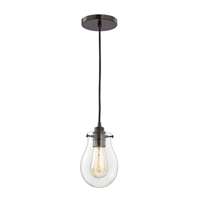 Atlas Lighting Jaelyn 5in 1-Light Pendant | Transitional Oil Rubbed Bronze and Clear Glass | Kitchen Island & Dining Room | Model CL11615-BZ