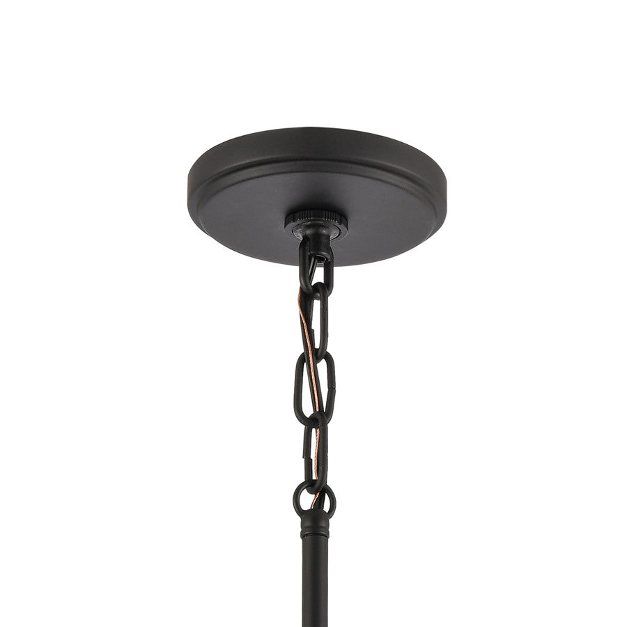 Atlas Lighting Kennington 8in 1-Light Mini Pendant | Transitional Black and Seeded Glass | Kitchen Island & Dining Room | Model CL11616-BK