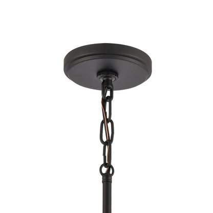 Atlas Lighting Kennington 8in 1-Light Mini Pendant | Transitional Black and Seeded Glass | Kitchen Island & Dining Room | Model CL11616-BK