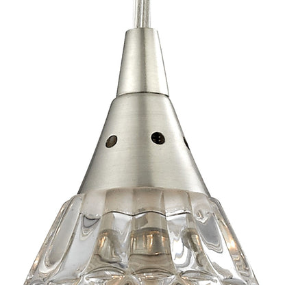 Atlas Lighting Kersey 4in 1-Light Pendant | Modern Satin Nickel and Clear Glass | Kitchen Island & Dining Room | 4 x 4 x 8 in | Model CL11617-NK