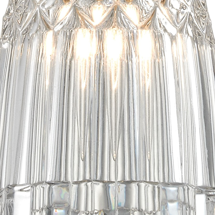 Atlas Lighting Kersey 4in 1-Light Pendant | Modern Satin Nickel and Clear Glass | Kitchen Island & Dining Room | 4 x 4 x 8 in | Model CL11617-NK