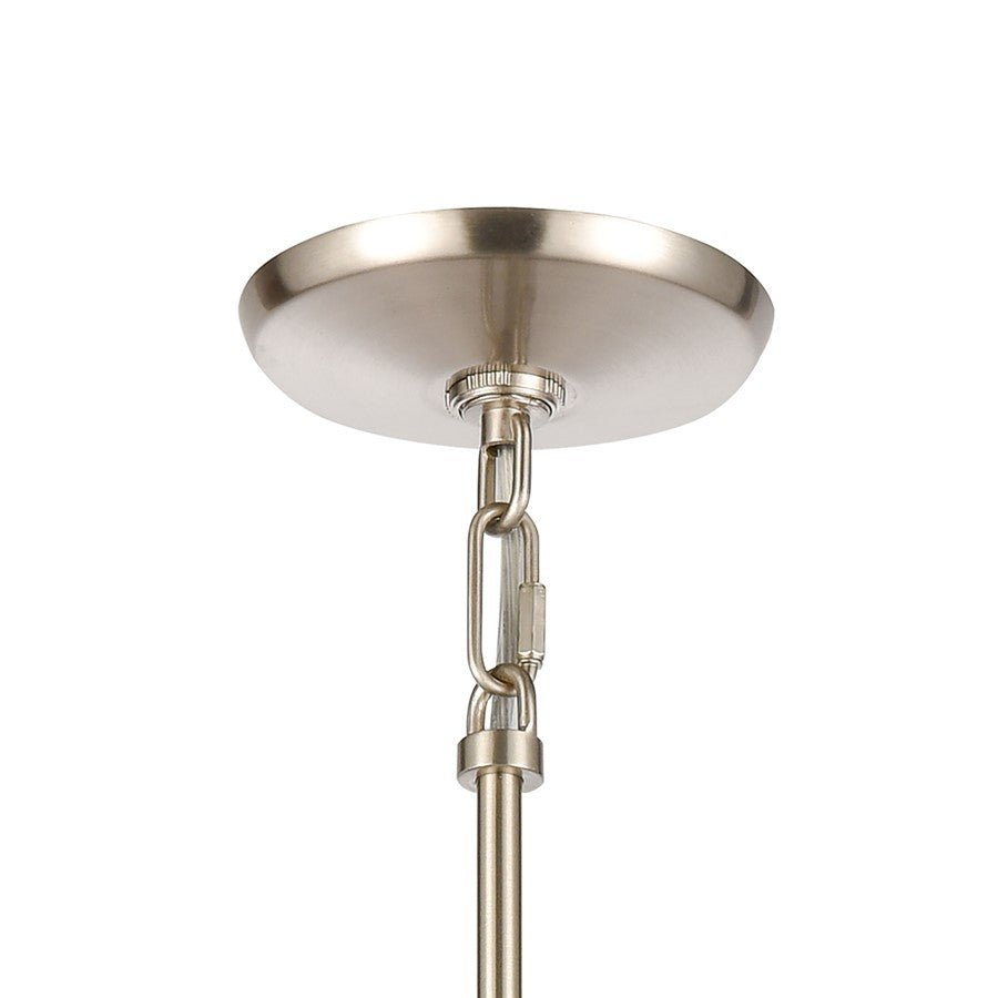 Atlas Lighting Konis 10in 1-Light Mini Pendant | Modern Satin Nickel and Clear Glass | Kitchen Island & Dining Room | Model CL11618-NK