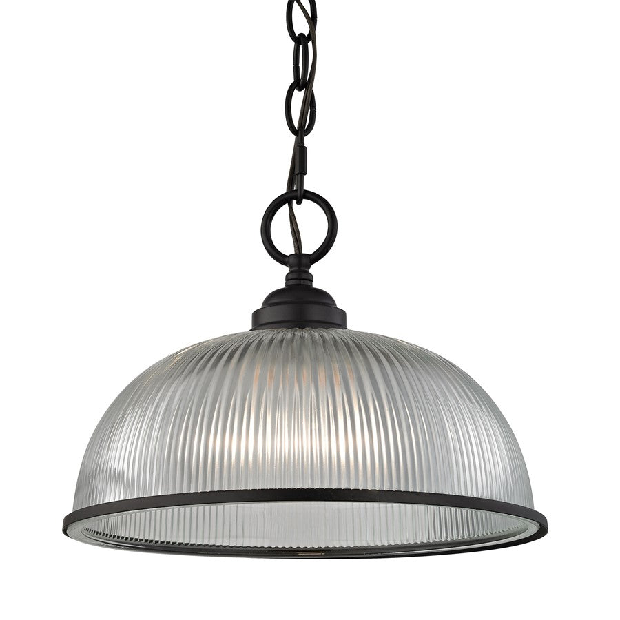 Atlas Lighting Liberty Park 12in 1-Light Mini Pendant | Traditional Oil Rubbed Bronze and Clear Glass | Kitchen Island & Dining | Model CL11620-BZ