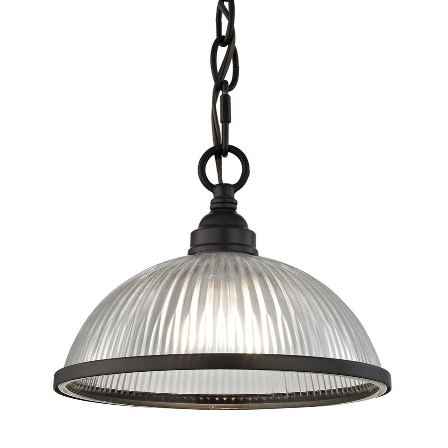 Atlas Lighting Liberty Park 9in 1-Light Mini Pendant | Traditional Oil Rubbed Bronze and Clear Glass | Kitchen Island & Dining | Model CL11621-BZ