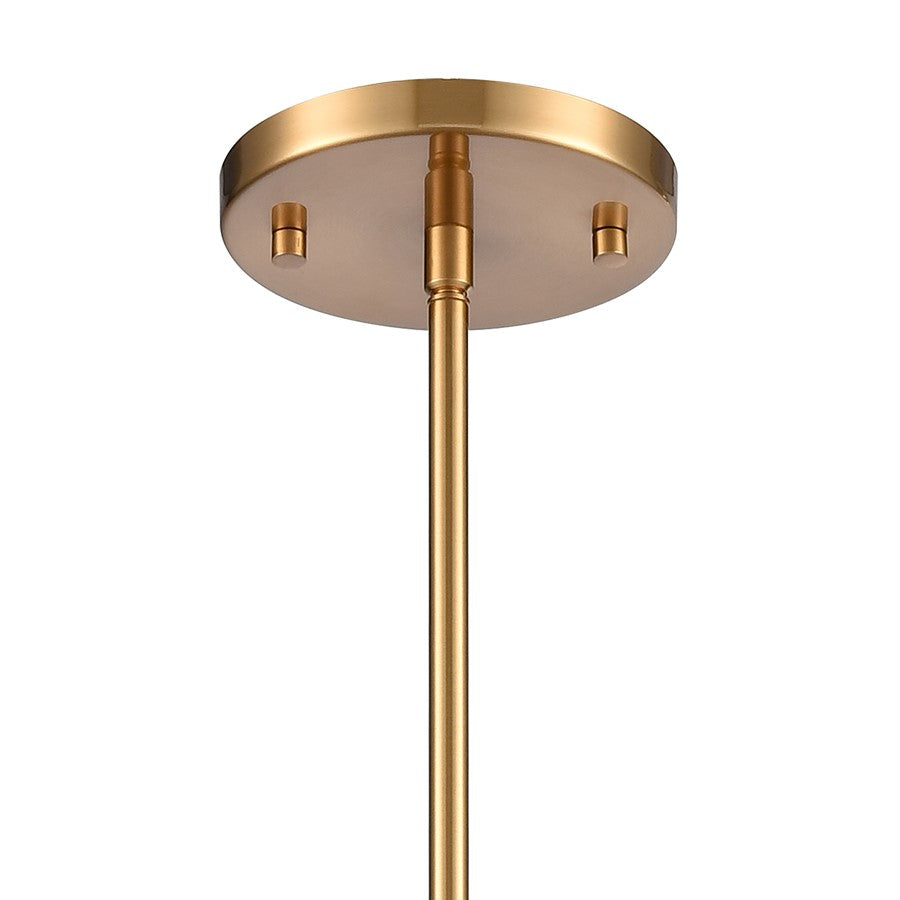 Atlas Lighting Lightweave 5.5in 1-Light Mini Pendant | Traditional Satin Brass and Clear Glass | Kitchen Island & Dining Room | Model CL11622-BS