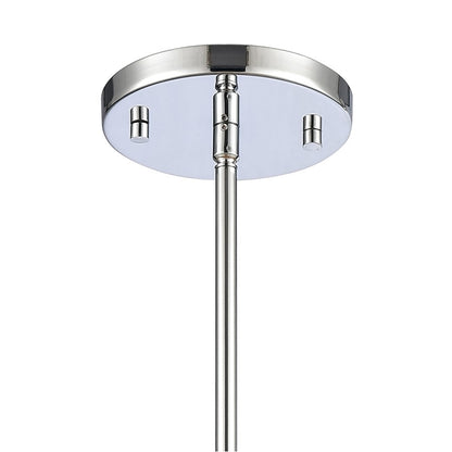 Atlas Lighting Lightweave 5.5in 1-Light Mini Pendant | Traditional Polished Nickel and Clear Textured Glass | Kitchen Island | Model CL11622-NK